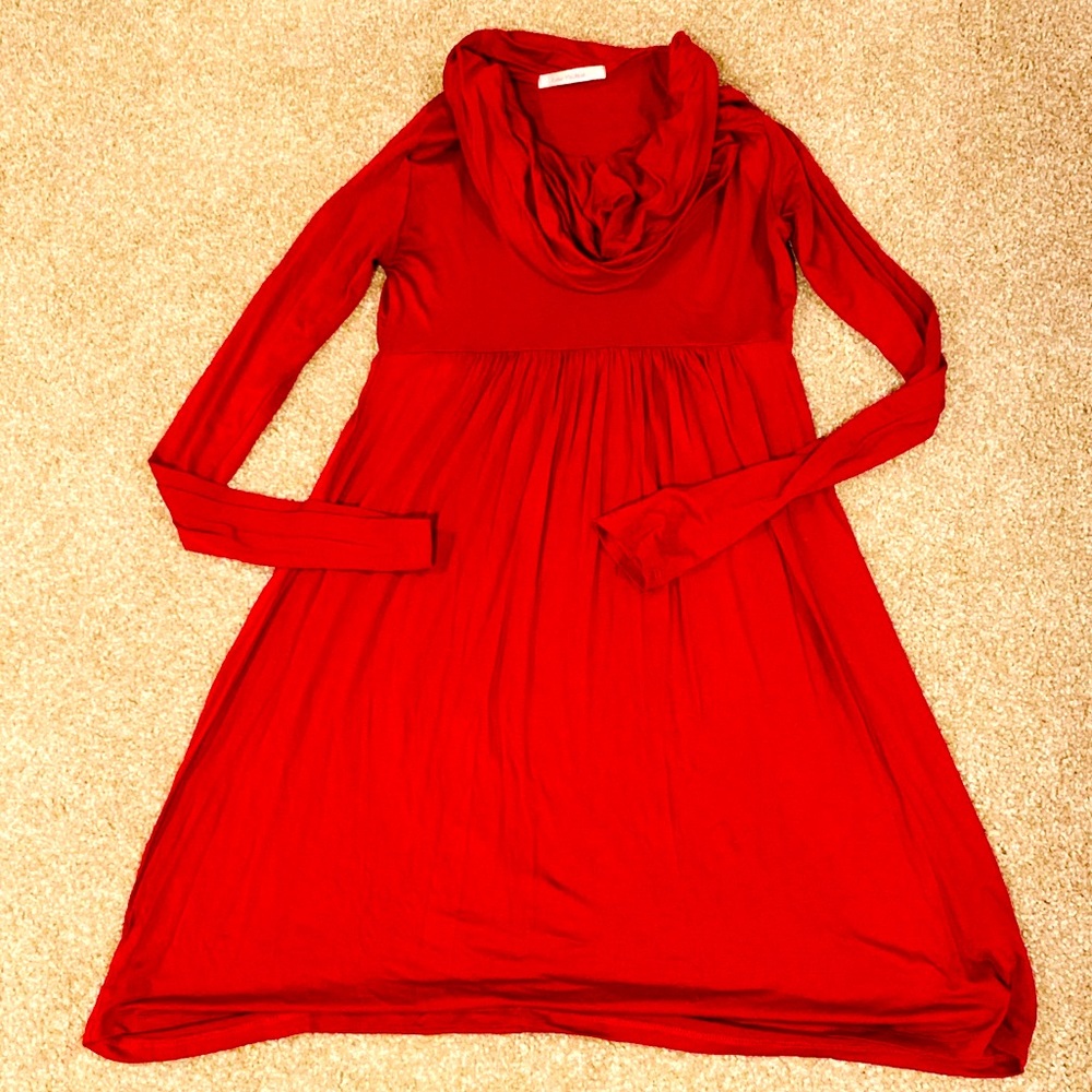 Color Me Red Boutique cowl neck dress